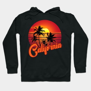 California Retro Vintage Sunset Beach 70s 80s Hoodie